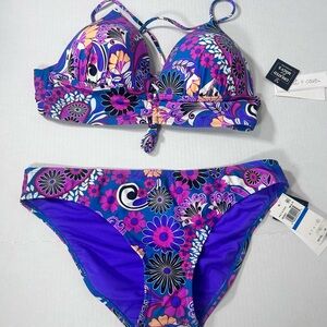 Salt + Cove Macy’s purple Floral Bikini Set